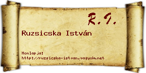 Ruzsicska István névjegykártya