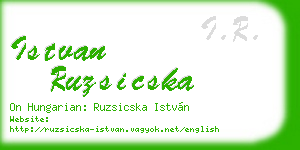 istvan ruzsicska business card